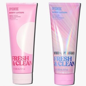 PINK Victoria's Secret Fresh & Clean Classic & Sun-Splashed Body Lotion Set NEW